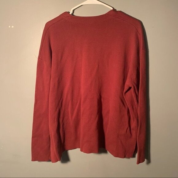 Michael Stars Milano V-Neck Dolman Cardigan Pinot Red - Picture 10 of 12